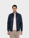 MATEO MEN'S REVERSIBLE LEATHER JACKET | BLUE
